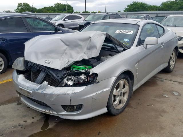 KMHHM65D76U226023 - 2006 HYUNDAI TIBURON GS SILVER photo 2