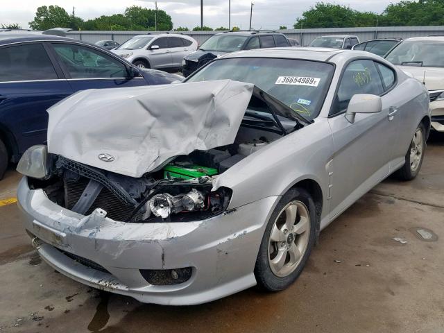 KMHHM65D76U226023 - 2006 HYUNDAI TIBURON GS SILVER photo 9