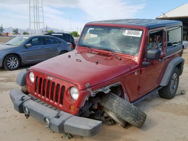 1C4BJWCG2DL531643 - 2013 JEEP WRANGLER R BURGUNDY photo 2