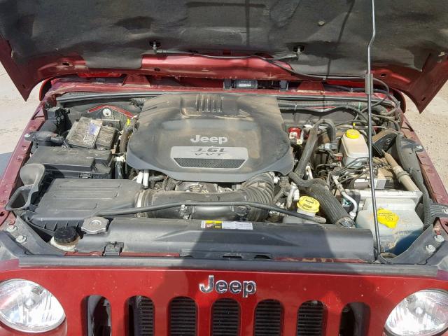 1C4BJWCG2DL531643 - 2013 JEEP WRANGLER R BURGUNDY photo 7