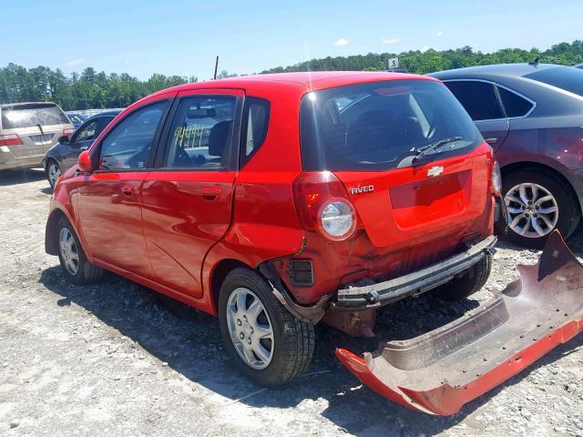 KL1TD66E89B351058 - 2009 CHEVROLET AVEO LS RED photo 3