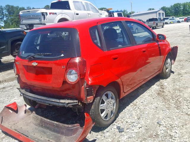 KL1TD66E89B351058 - 2009 CHEVROLET AVEO LS RED photo 4