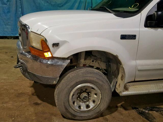 1FTSX31S01EA73654 - 2001 FORD F350 SRW S WHITE photo 9