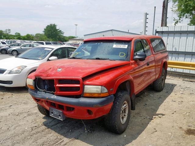 1B7GG22Y5XS114115 - 1999 DODGE DAKOTA RED photo 2