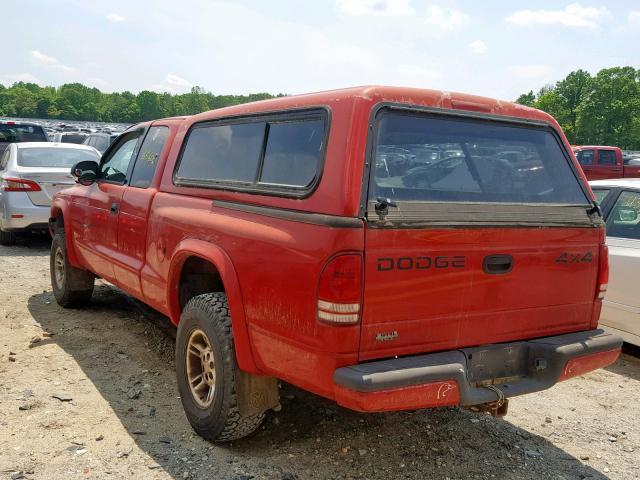 1B7GG22Y5XS114115 - 1999 DODGE DAKOTA RED photo 3