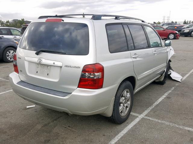 JTEGP21A540015849 - 2004 TOYOTA HIGHLANDER SILVER photo 4