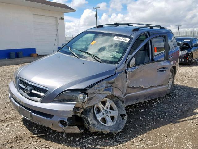 KNDJC733X55459539 - 2005 KIA SORENTO EX GRAY photo 2