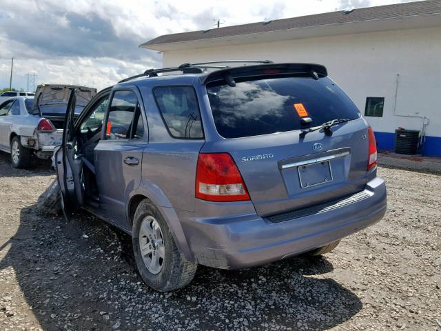 KNDJC733X55459539 - 2005 KIA SORENTO EX GRAY photo 3