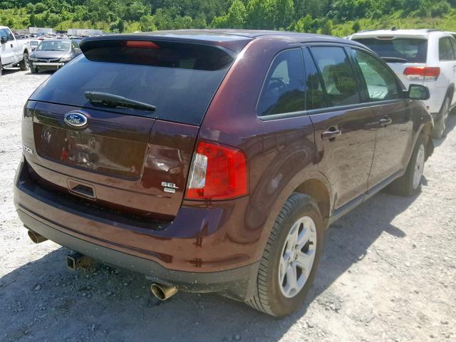 2FMDK4JC4CBA37076 - 2012 FORD EDGE SEL MAROON photo 4