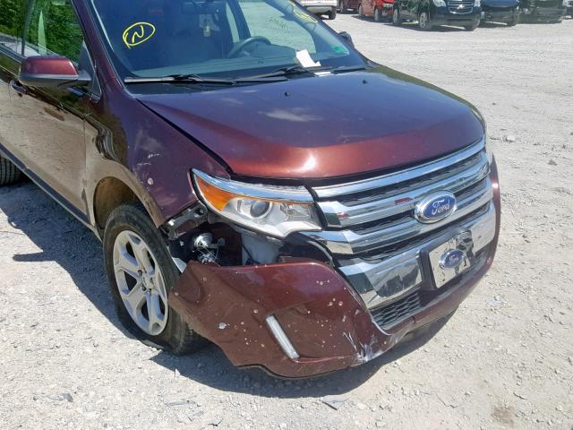 2FMDK4JC4CBA37076 - 2012 FORD EDGE SEL MAROON photo 9