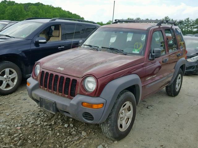 1J4GL48K23W639401 - 2003 JEEP LIBERTY SP RED photo 2