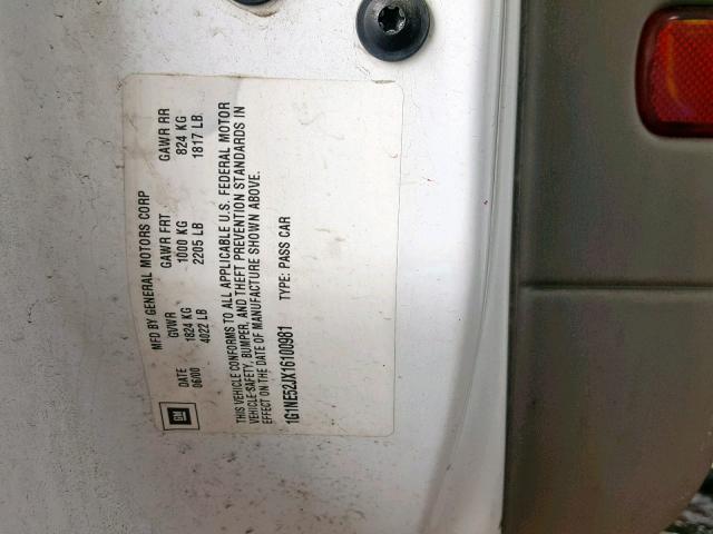 1G1NE52JX16100981 - 2001 CHEVROLET MALIBU LS WHITE photo 10