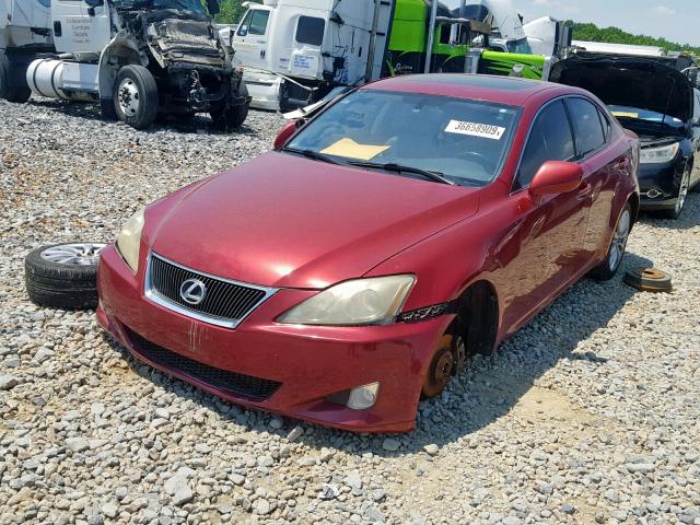 JTHCK262872015564 - 2007 LEXUS IS 250 RED photo 2