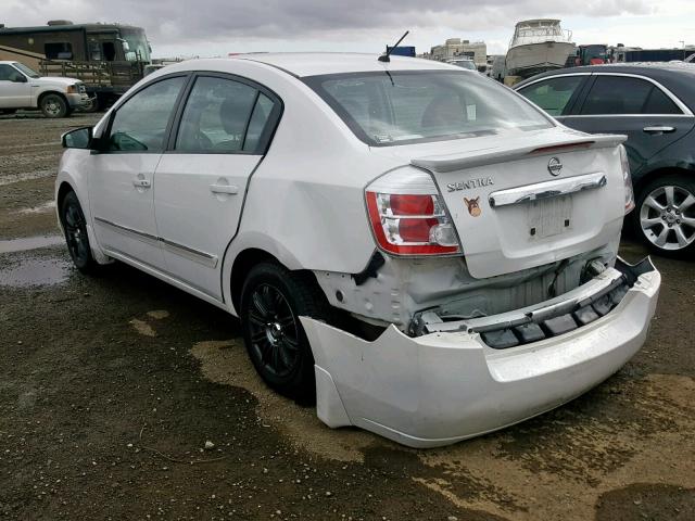 3N1AB6AP1CL752457 - 2012 NISSAN SENTRA 2.0 WHITE photo 3