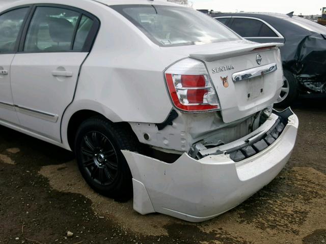 3N1AB6AP1CL752457 - 2012 NISSAN SENTRA 2.0 WHITE photo 9