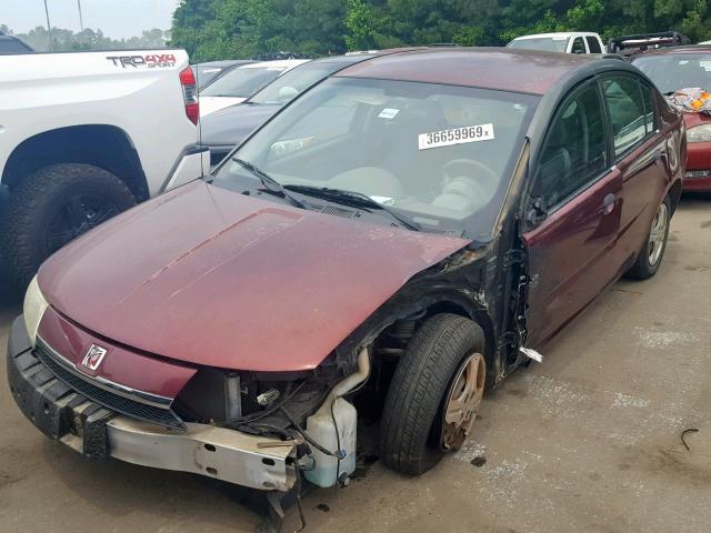1G8AG52F23Z132590 - 2003 SATURN ION LEVEL BURGUNDY photo 2