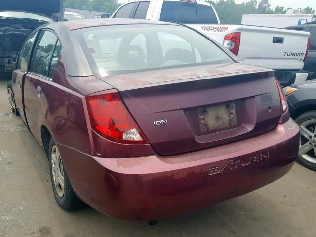 1G8AG52F23Z132590 - 2003 SATURN ION LEVEL BURGUNDY photo 3