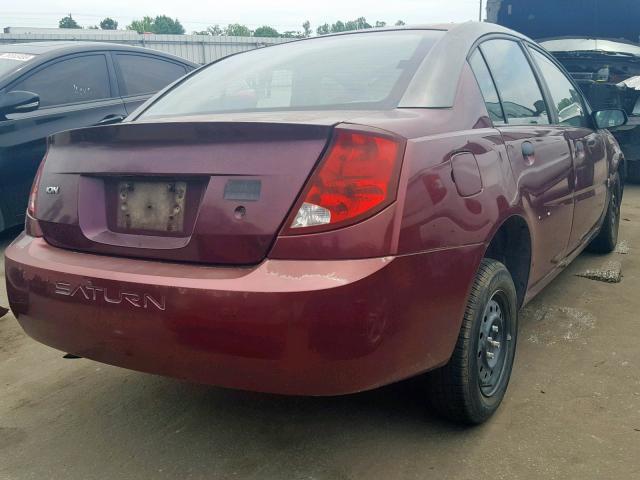 1G8AG52F23Z132590 - 2003 SATURN ION LEVEL BURGUNDY photo 4