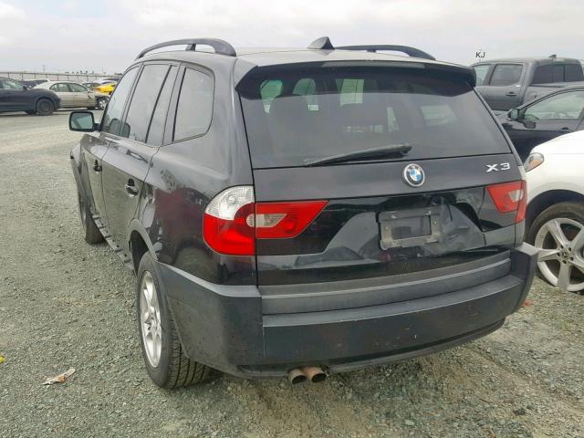 WBXPA73435WC49860 - 2005 BMW X3 2.5I BLACK photo 3