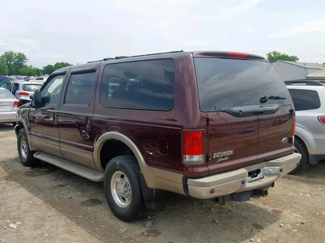 1FMNU43SXYED63995 - 2000 FORD EXCURSION MAROON photo 3