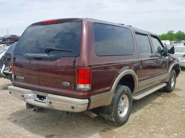 1FMNU43SXYED63995 - 2000 FORD EXCURSION MAROON photo 4