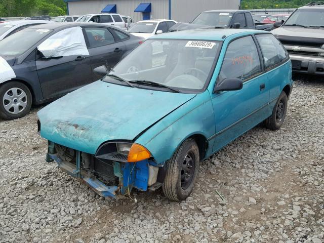 2C1MR2465P6715291 - 1993 GEO METRO TEAL photo 2