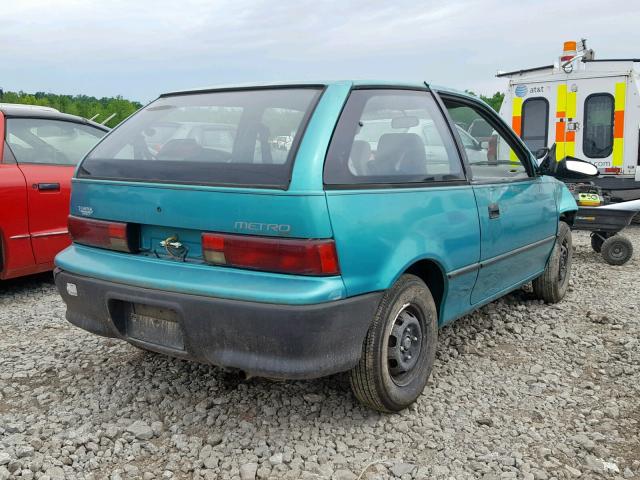 2C1MR2465P6715291 - 1993 GEO METRO TEAL photo 4