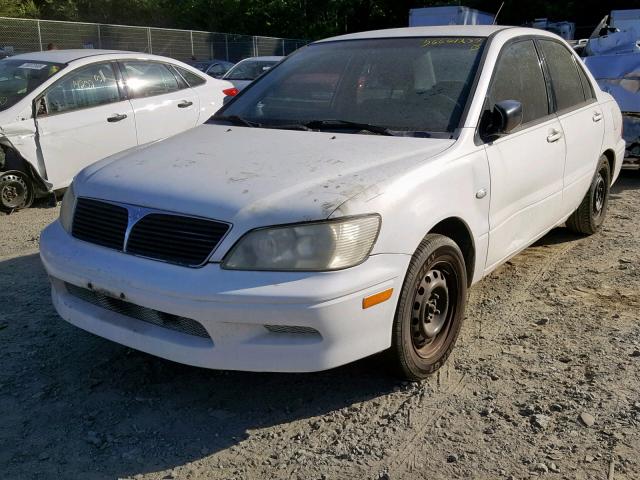 JA3AJ26EX3U016377 - 2003 MITSUBISHI LANCER ES WHITE photo 2