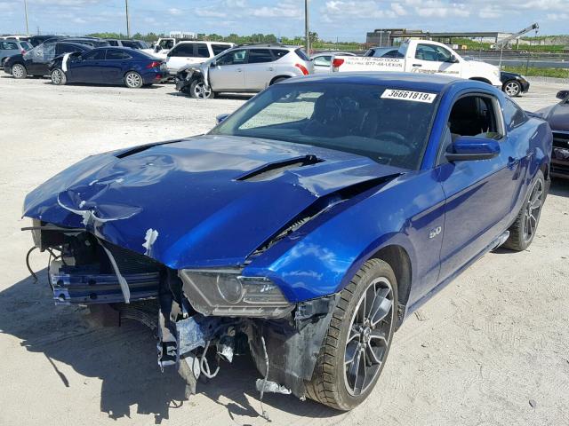 1ZVBP8CF3D5283860 - 2013 FORD MUSTANG GT BLUE photo 2