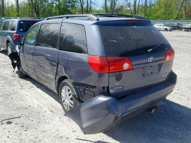 5TDZK23C18S108221 - 2008 TOYOTA SIENNA CE BLUE photo 3