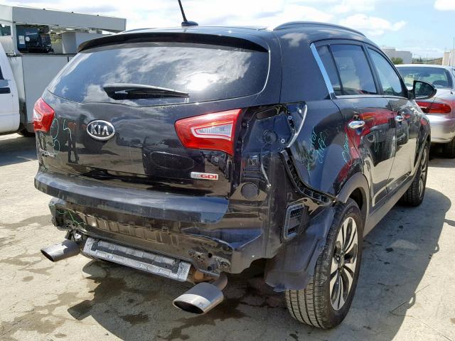 KNDPC3A65B7168981 - 2011 KIA SPORTAGE E BLACK photo 4