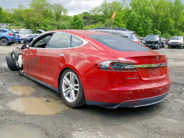 5YJSA1H2XFF086039 - 2015 TESLA MODEL S 85 RED photo 3