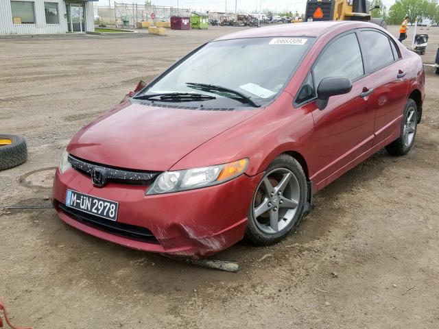 2HGFA15397H012770 - 2007 HONDA CIVIC DX RED photo 2