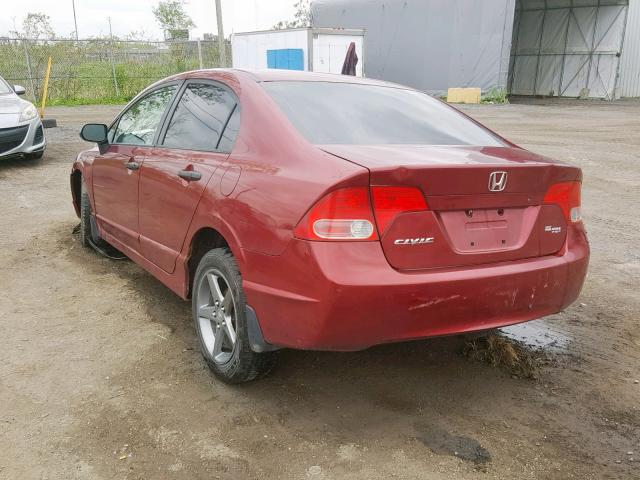 2HGFA15397H012770 - 2007 HONDA CIVIC DX RED photo 3