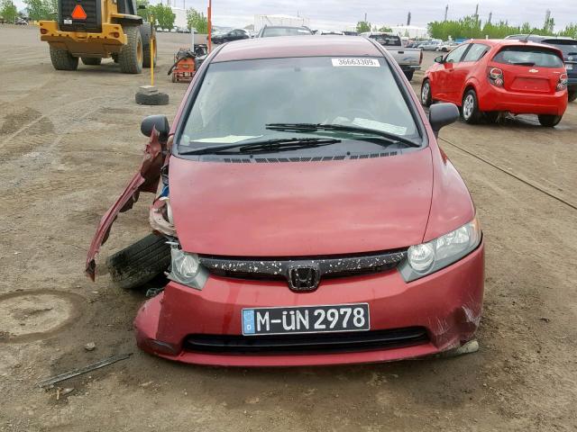 2HGFA15397H012770 - 2007 HONDA CIVIC DX RED photo 9