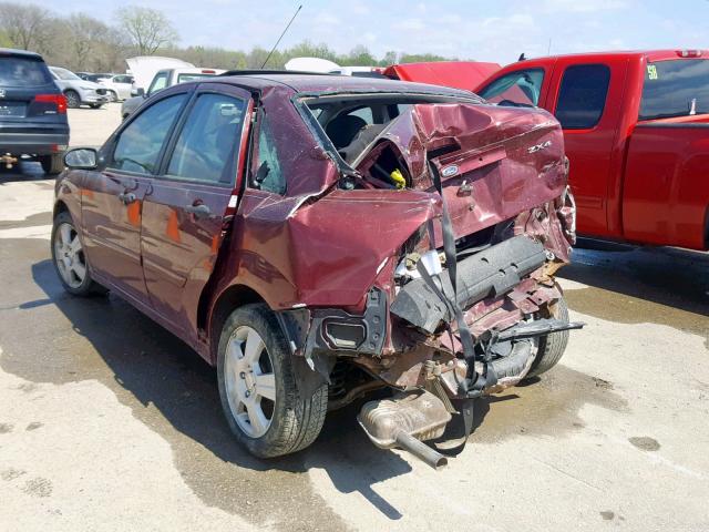 1FAFP34N56W114231 - 2006 FORD FOCUS ZX4 MAROON photo 3