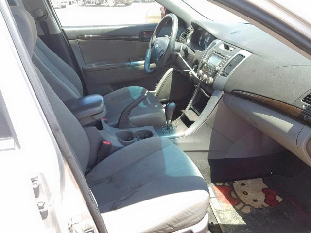 5NPET46C39H411589 - 2009 HYUNDAI SONATA GLS SILVER photo 5