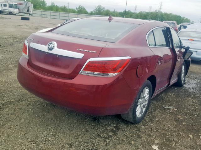 1G4GB5EG0AF128518 - 2010 BUICK LACROSSE C RED photo 4