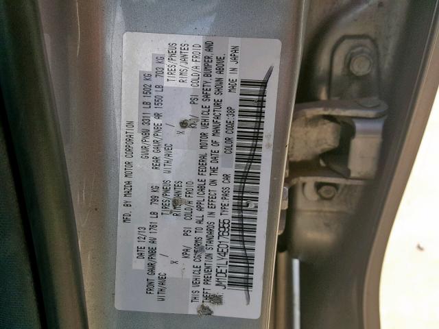 JM1DE1LY4E0176955 - 2014 MAZDA MAZDA2 TOU SILVER photo 10