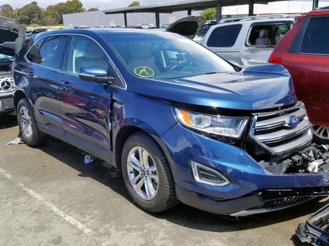 2FMPK4J8XHBC27173 - 2017 FORD EDGE SEL BLUE photo 1