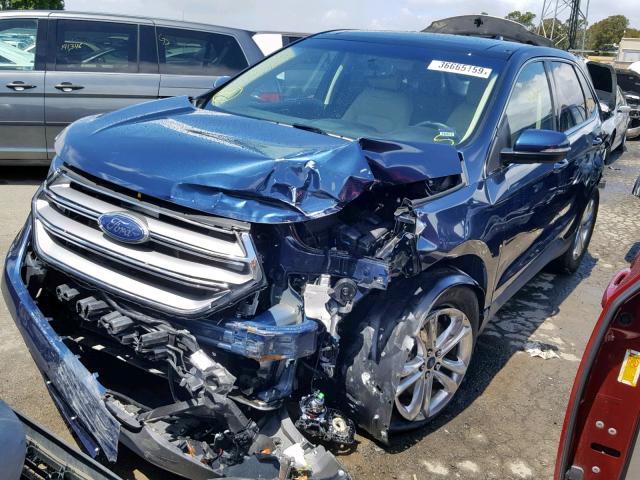 2FMPK4J8XHBC27173 - 2017 FORD EDGE SEL BLUE photo 2