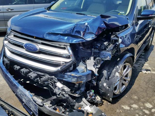 2FMPK4J8XHBC27173 - 2017 FORD EDGE SEL BLUE photo 9