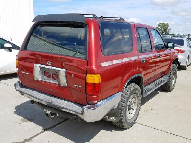 JT3VN39W3N0078302 - 1992 TOYOTA 4RUNNER VN RED photo 4