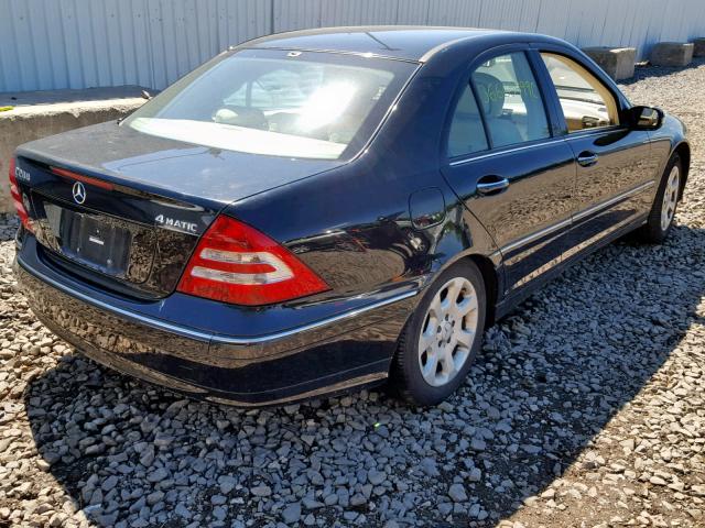 WDBRF92H66F759219 - 2006 MERCEDES-BENZ C 280 4MAT BLACK photo 4