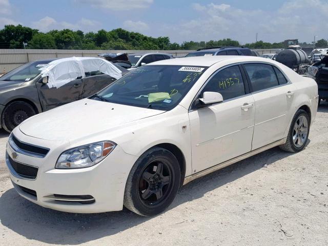 1G1ZH57B084259931 - 2008 CHEVROLET MALIBU 1LT WHITE photo 2