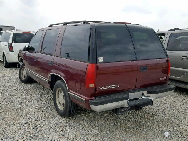 1GKEC13R3XJ701802 - 1999 GMC YUKON MAROON photo 3