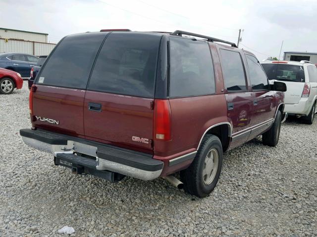 1GKEC13R3XJ701802 - 1999 GMC YUKON MAROON photo 4