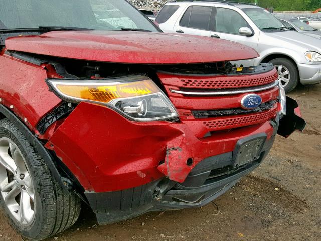 1FMHK8F85CGA98085 - 2012 FORD EXPLORER L RED photo 9