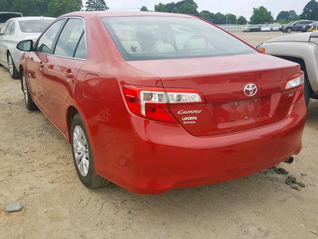 4T4BF1FK4CR257361 - 2012 TOYOTA CAMRY BASE RED photo 3