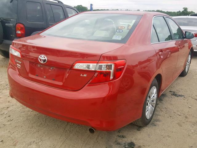 4T4BF1FK4CR257361 - 2012 TOYOTA CAMRY BASE RED photo 4